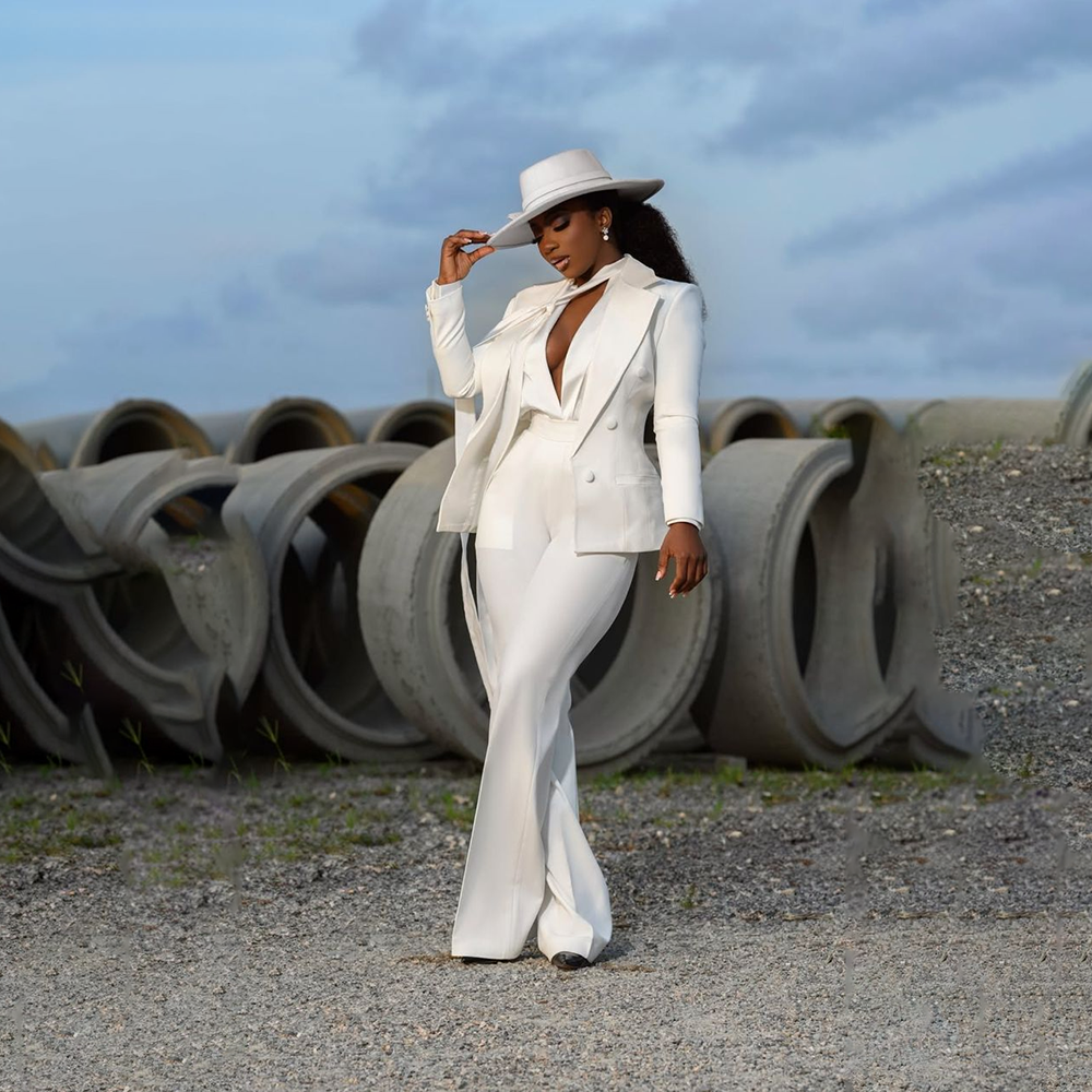 Women Formal Wear Korean - Fashion Pure White Female Suit 2