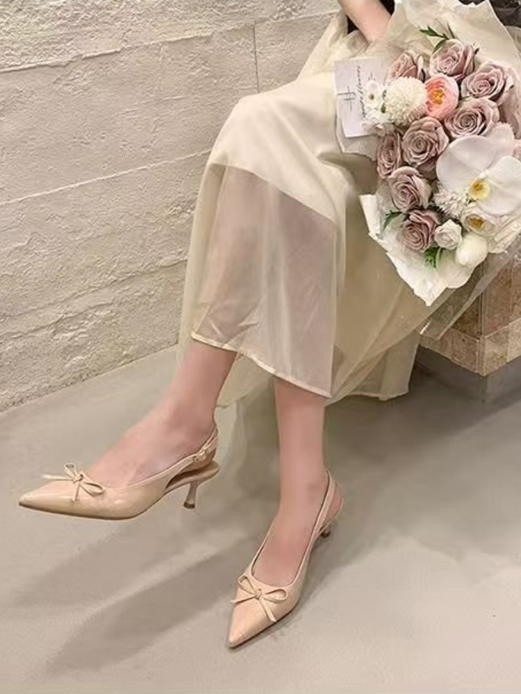 Women Formal Wear Shoes - Women Patent Leather Bow Pointed Toe