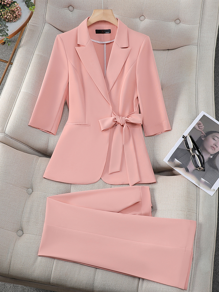 Yellow Formal Wear Women - Office Ladies Formal Pant Suit 2