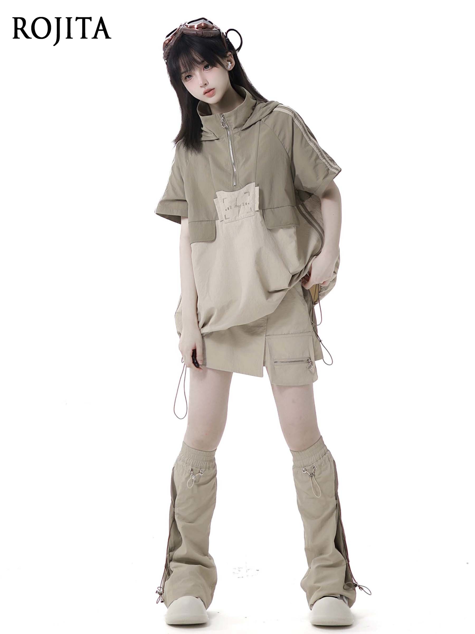 Shift Dress Sleeveless - Lightweight Breathable Khaki Embroidered Extended Strap