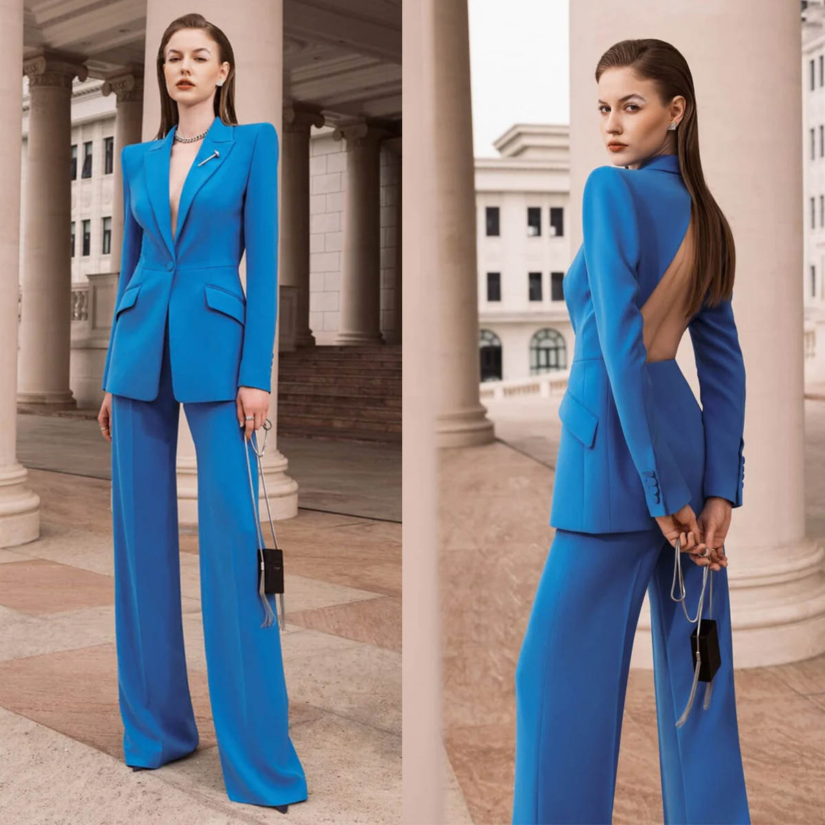 Sexy Open Back Women Blazer Su - Women Formal Wear For Graduation avaliação e preço