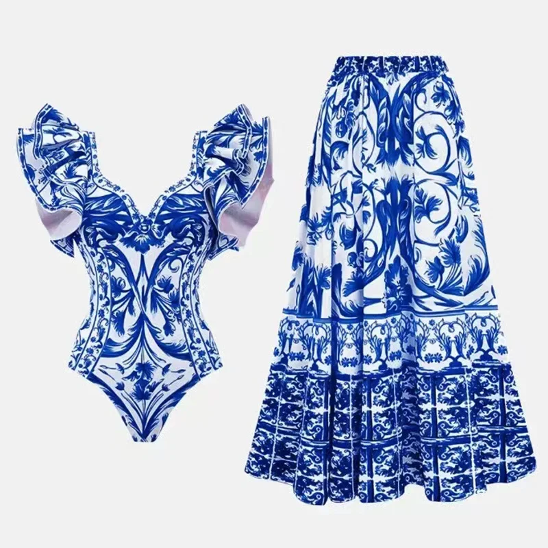 Printed One Piece Swimsuit for - Monochrome Suit Set avaliação e preço