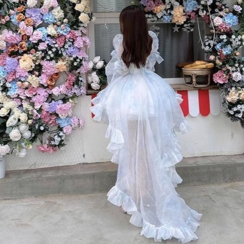 Sweet Lolita French Puff Sleev - Women Formal Wear For Graduation avaliação e preço