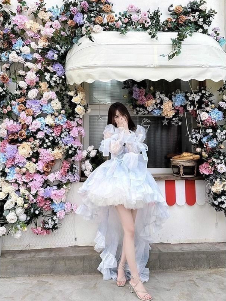 Sweet Lolita French Puff Sleev - Women Formal Wear For Graduation avaliação e preço