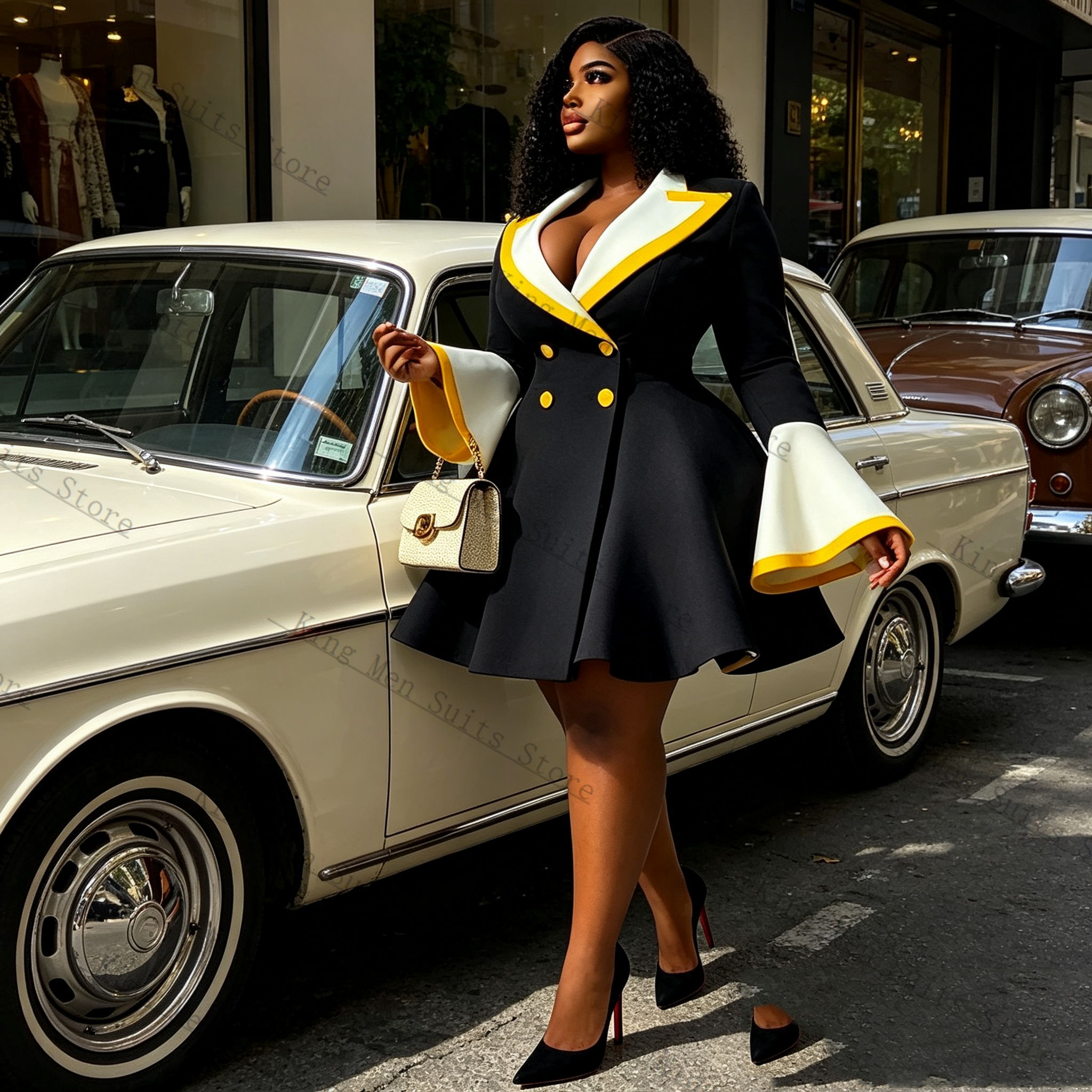 Spring Women Suit Skirt 1 Pcs  - Women Formal Wear Black And White avaliação e preço