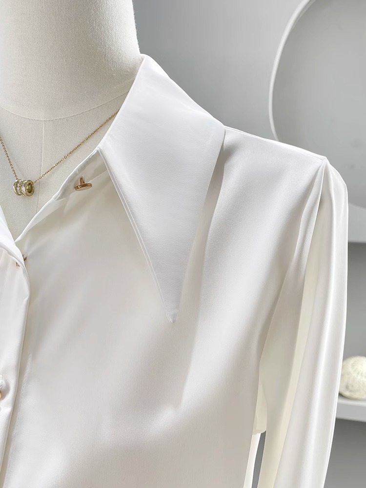 Long Sleeve Shirts Womens Chif - Women Formal Wear Korean avaliação e preço
