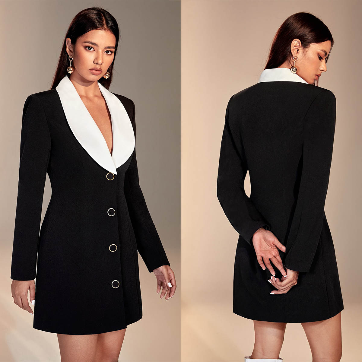 Color Matching Women Blazer Dr - Women Formal Wear For Graduation avaliação e preço