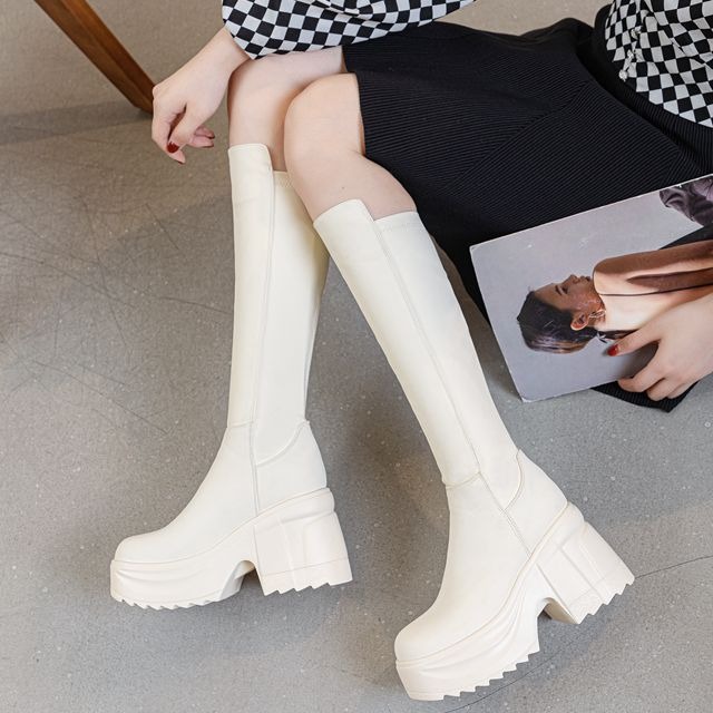 Womens Knee High Thick Sole Wi - Formal Wear Women Us avaliação e preço