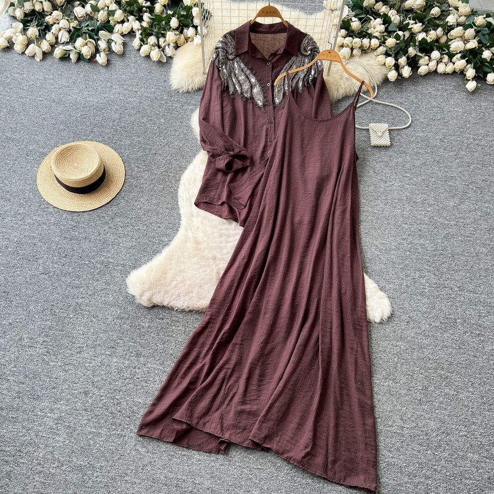 Women Two Piece Sets Dress Set - Shift Dress Sleeveless avaliação e preço