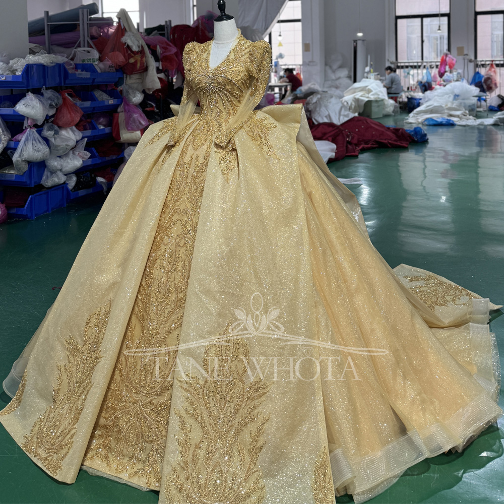 Elegant V-Neck Evening Dress 2 - Yellow Formal Wear Women avaliação e preço