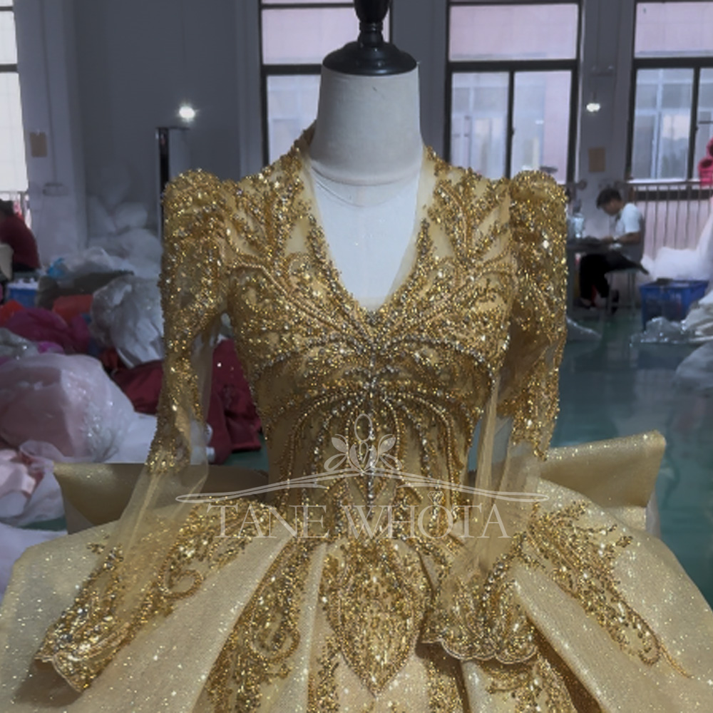 Elegant V-Neck Evening Dress 2 - Yellow Formal Wear Women avaliação e preço