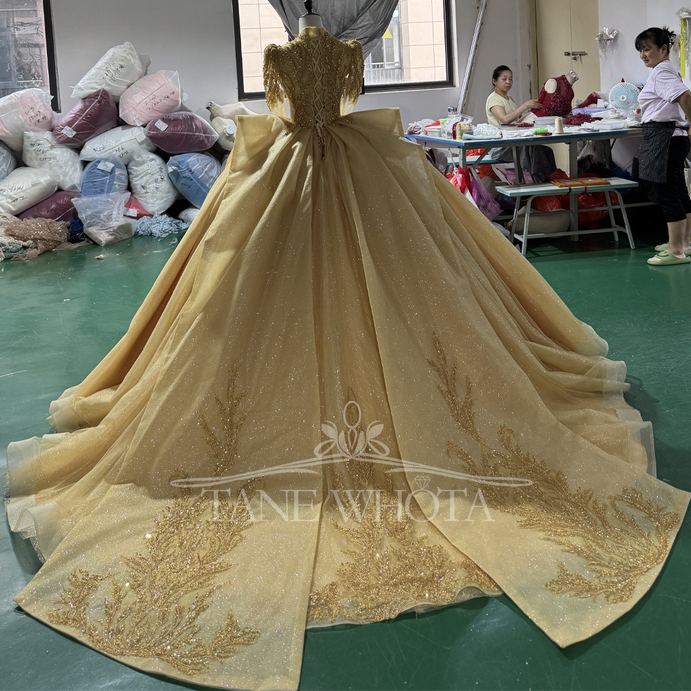 Elegant V-Neck Evening Dress 2 - Yellow Formal Wear Women avaliação e preço
