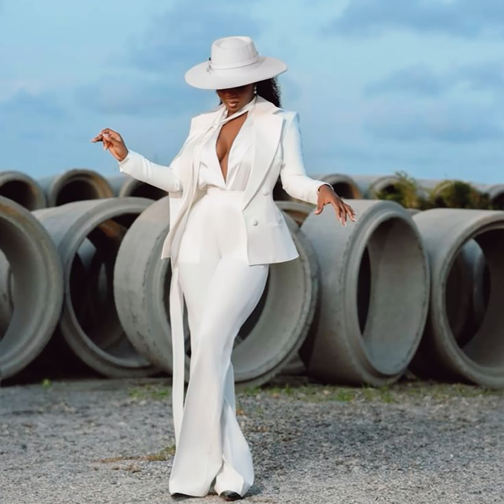 Fashion Pure White Female Suit - Women Formal Wear Korean avaliação e preço