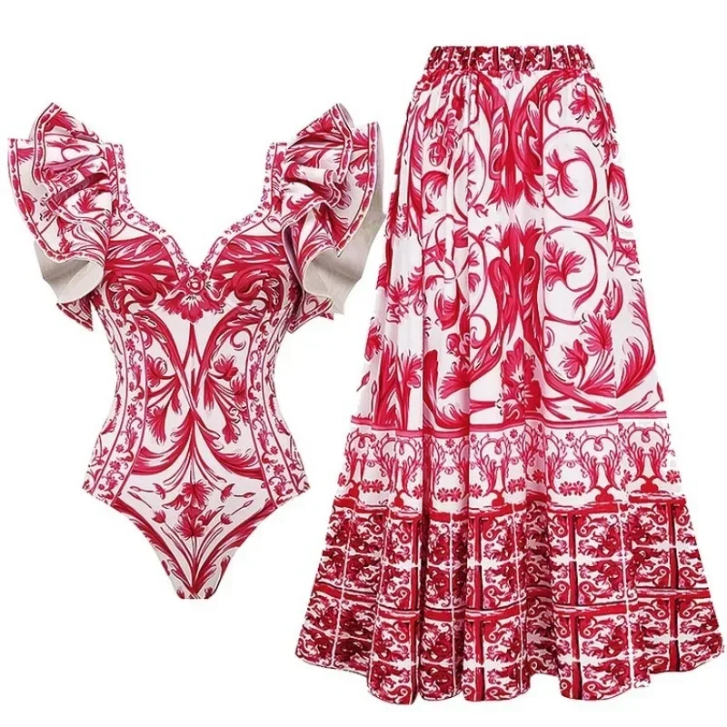 Printed One Piece Swimsuit for - Monochrome Suit Set avaliação e preço