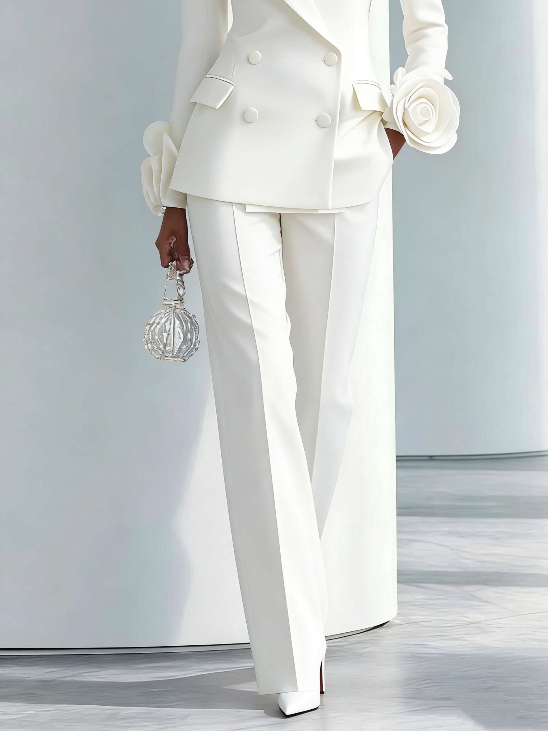 2 Pieces White Flowers Women P - Women Formal Wear For Graduation avaliação e preço