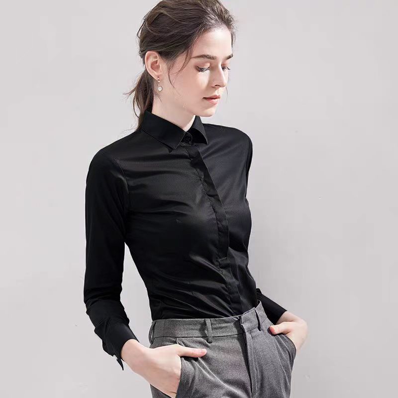 Summer Black Shirt Short-sleev - Women Formal Wear Black And White avaliação e preço