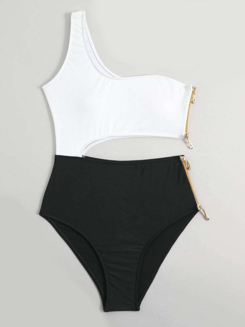 Cikini-One-Piece Swimsuit for  - Monochrome Suit Set avaliação e preço