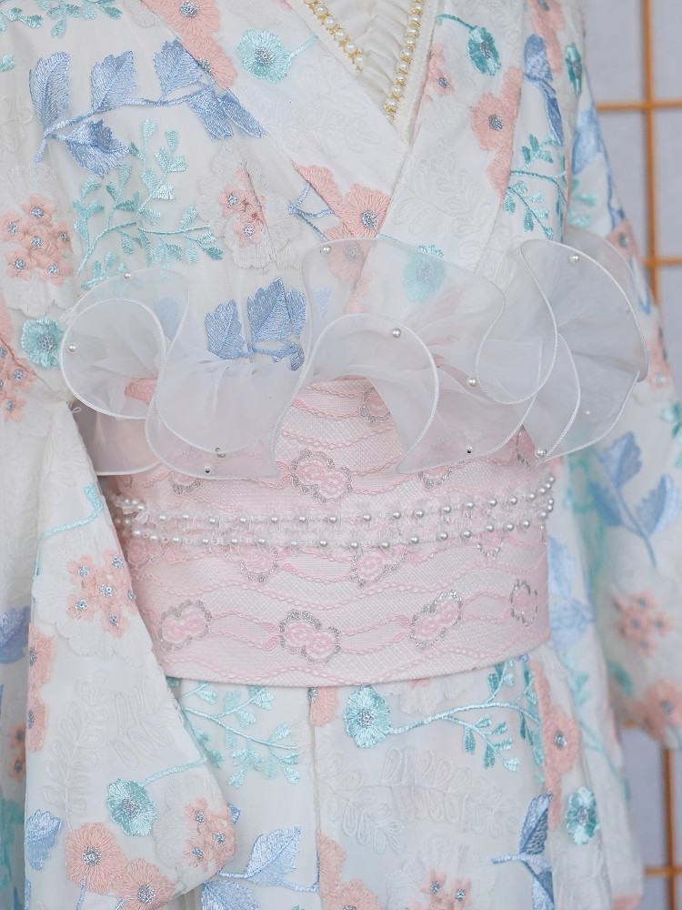 Lace-Trimmed Kimono Undergarme - Japanese Women Formal Wear avaliação e preço