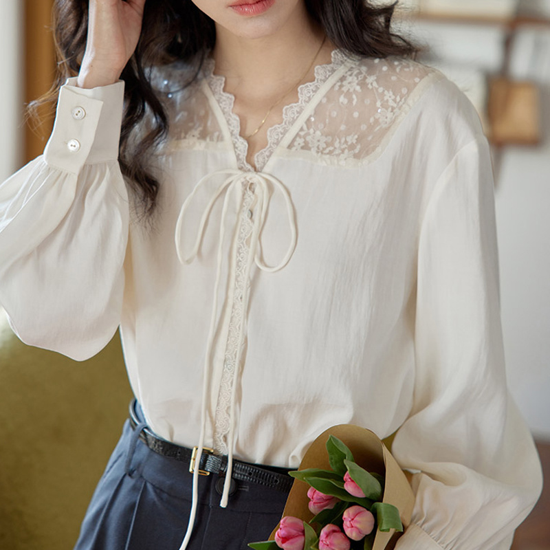 Long Sleeve Shirts Womens Sati - Women Formal Wear Korean avaliação e preço