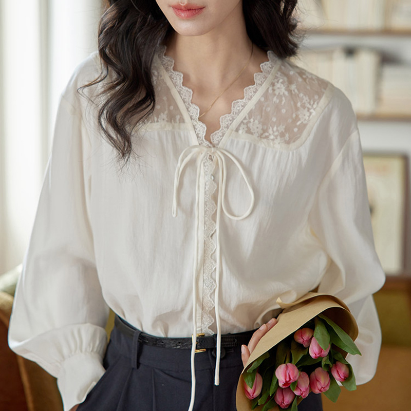 Long Sleeve Shirts Womens Sati - Women Formal Wear Korean avaliação e preço