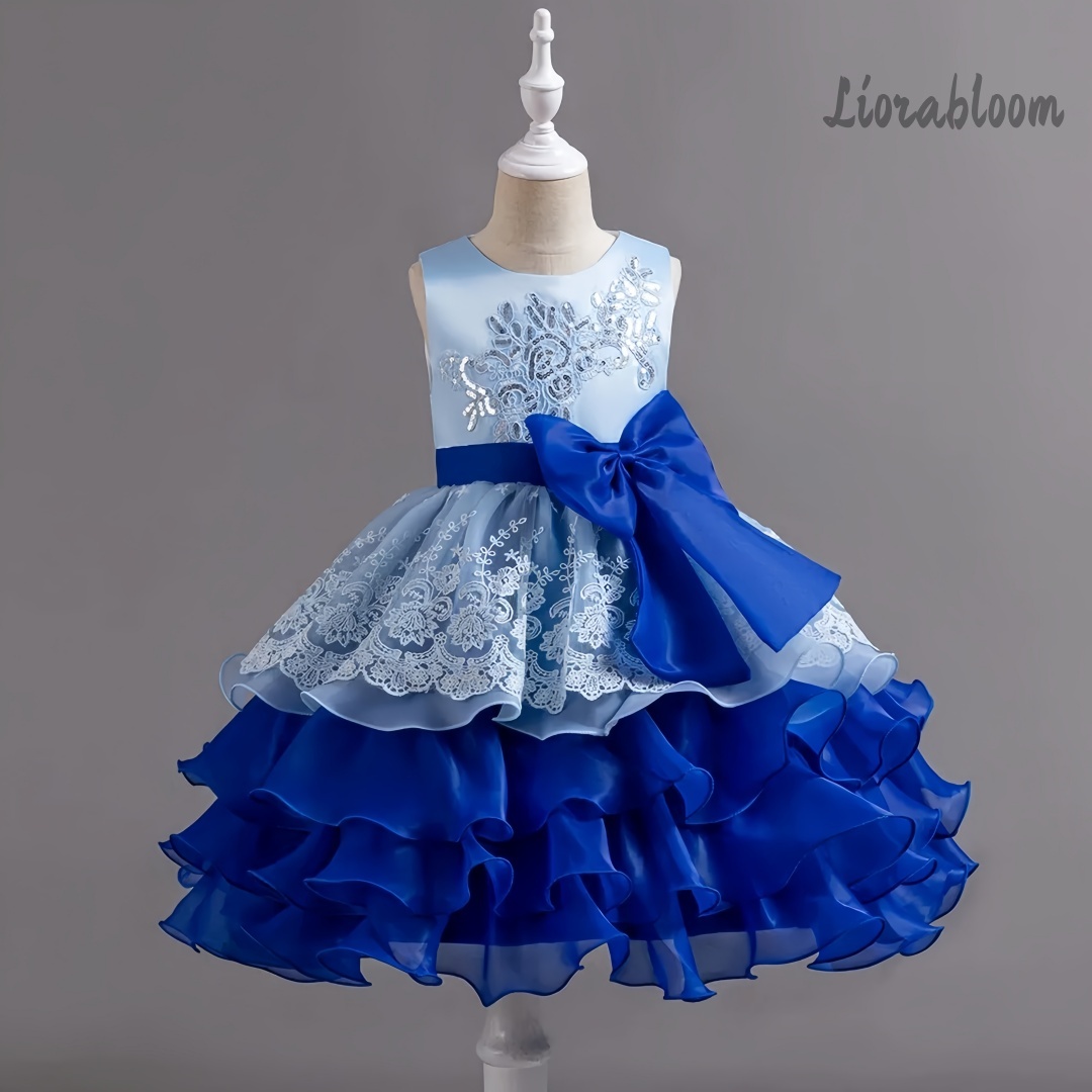 Girls' Dress With Large Bow Sl - Formal Wear Women Us avaliação e preço