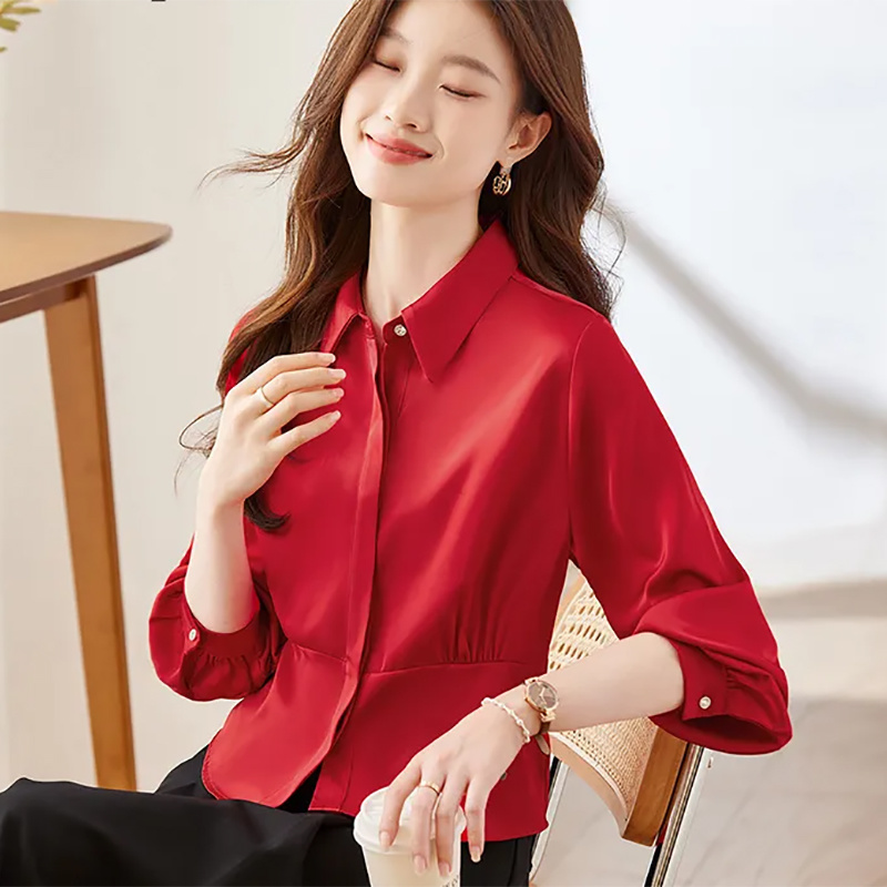 Long Sleeve Shirts Womens Cott - Women Formal Wear Korean avaliação e preço