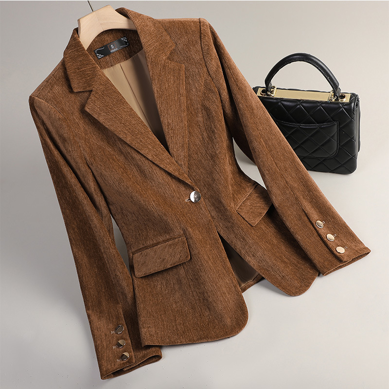 Yellow Gold Velvet Blazer Wome - Yellow Formal Wear Women avaliação e preço