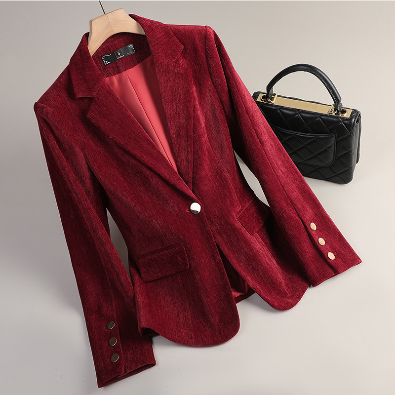 Yellow Gold Velvet Blazer Wome - Yellow Formal Wear Women avaliação e preço