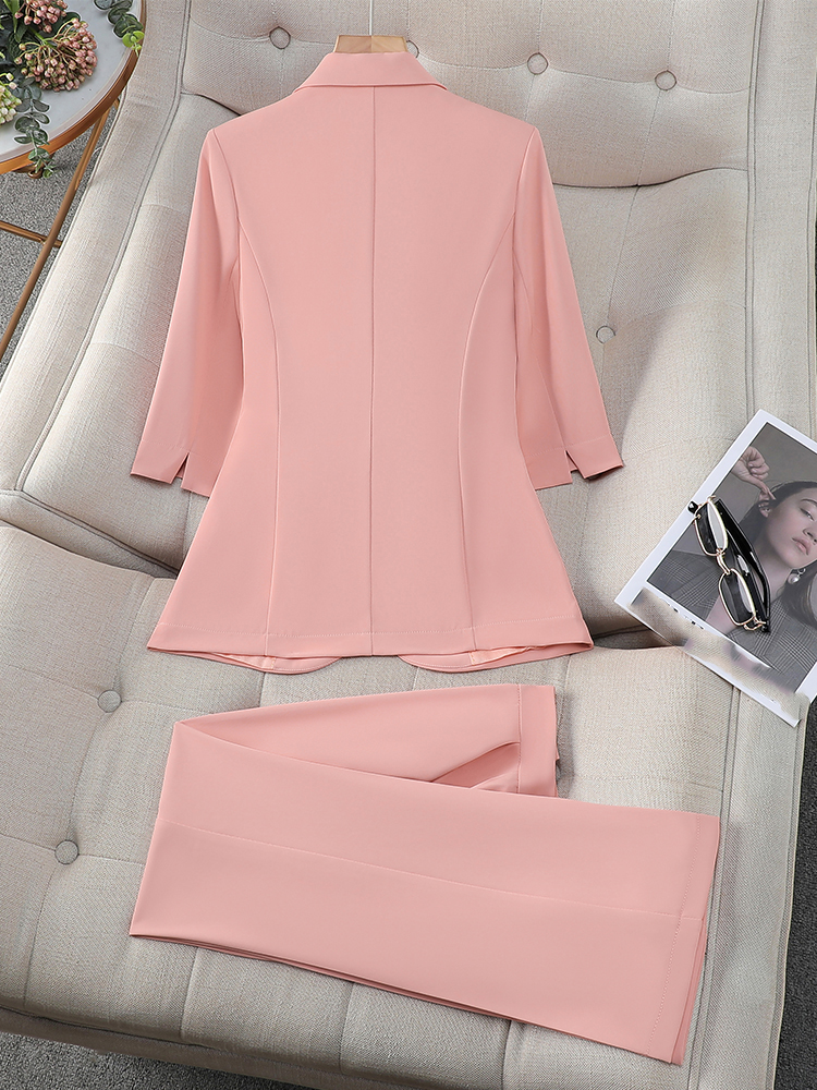 Office Ladies Formal Pant Suit - Yellow Formal Wear Women avaliação e preço