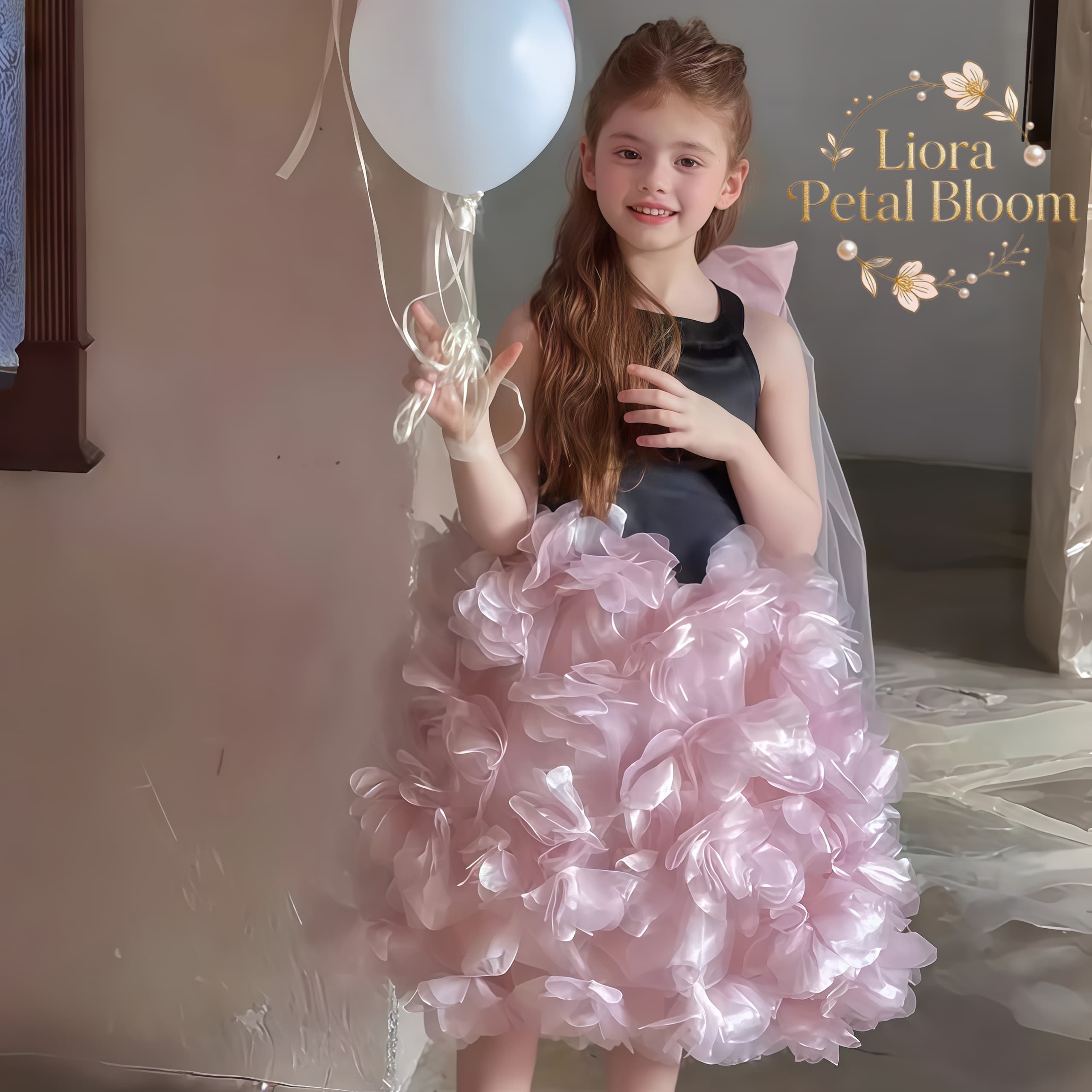 Girls' Black Floral Tulle Dres - Formal Wear Women Us avaliação e preço