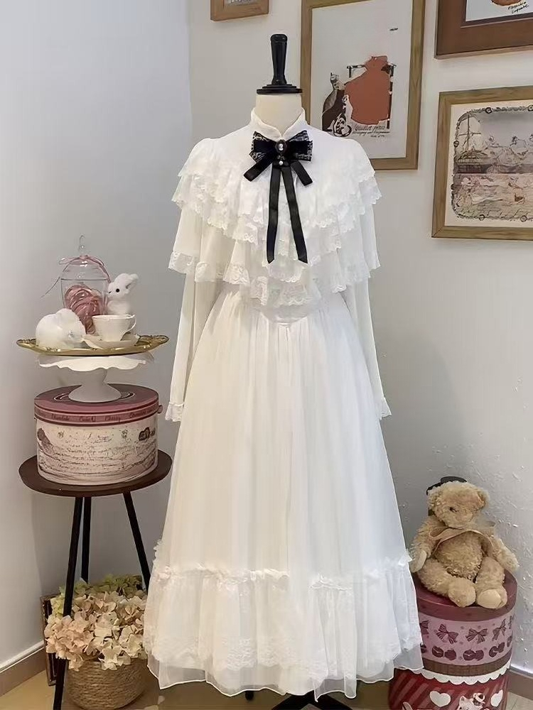 Japanese Short Sleeve Bow Lace - Formal Wear Women Us avaliação e preço