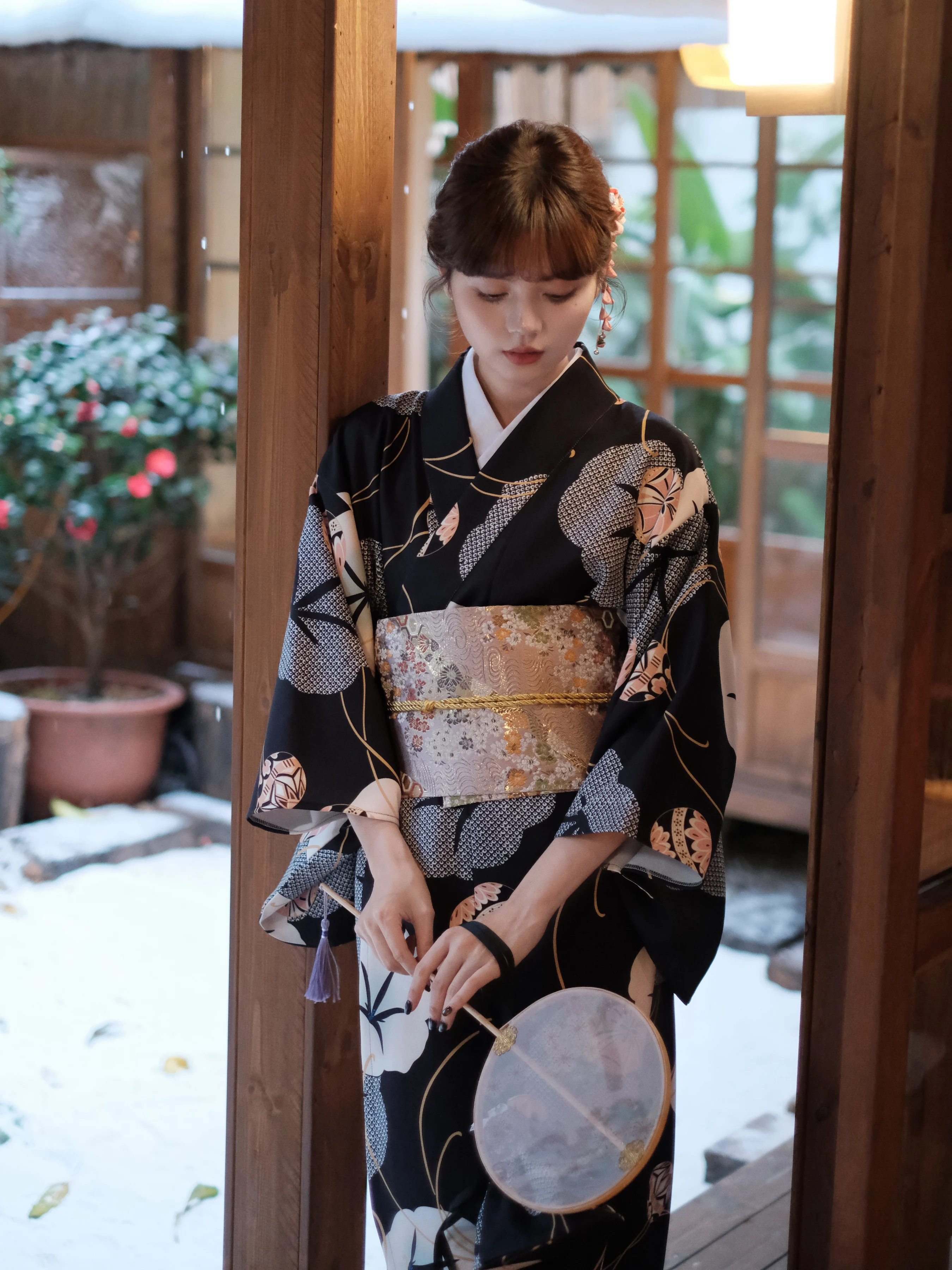Women Japanese Kimono Black Co - Japanese Women Formal Wear avaliação e preço