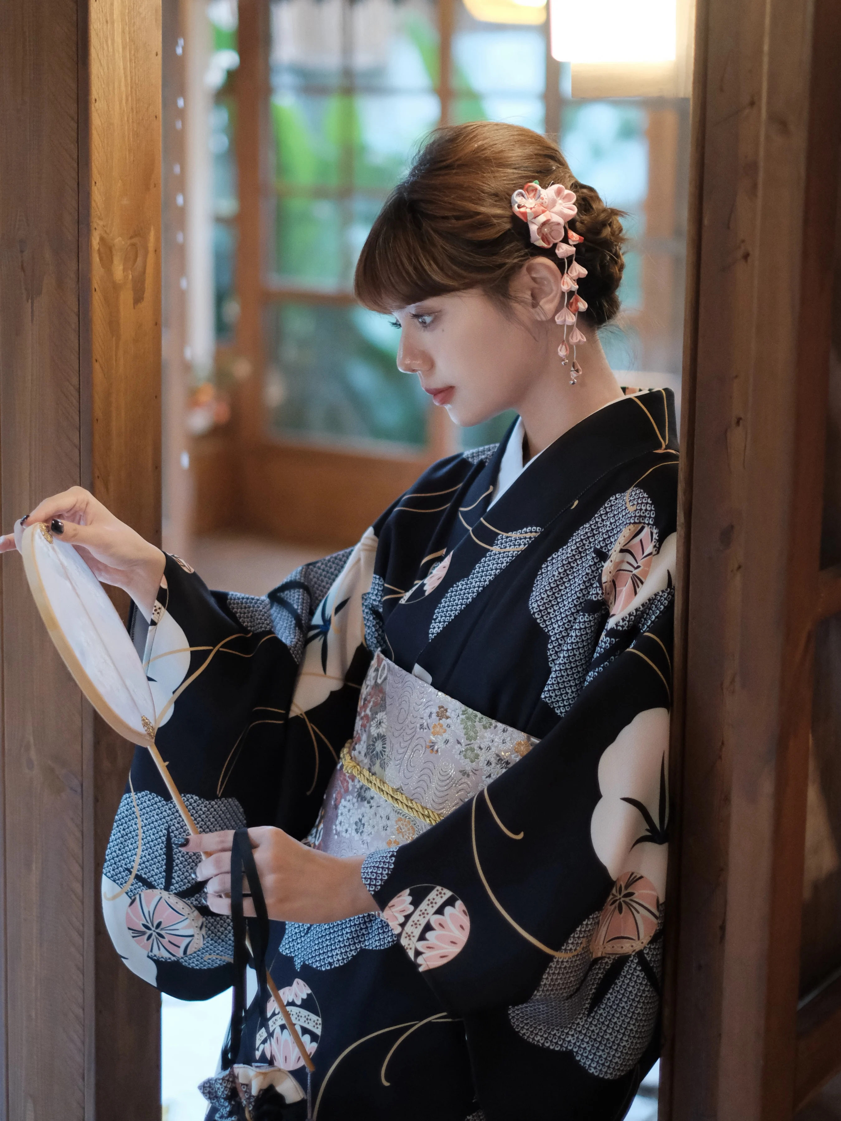 Women Japanese Kimono Black Co - Japanese Women Formal Wear avaliação e preço