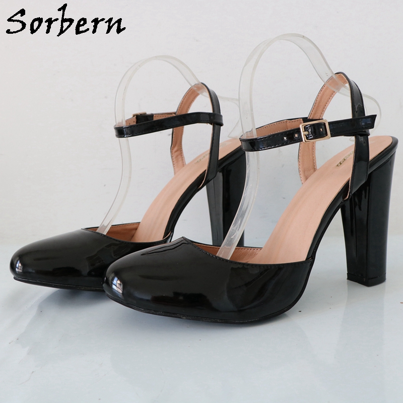 Sorbern Black Shiny Block High - Pump Heel Block avaliação e preço