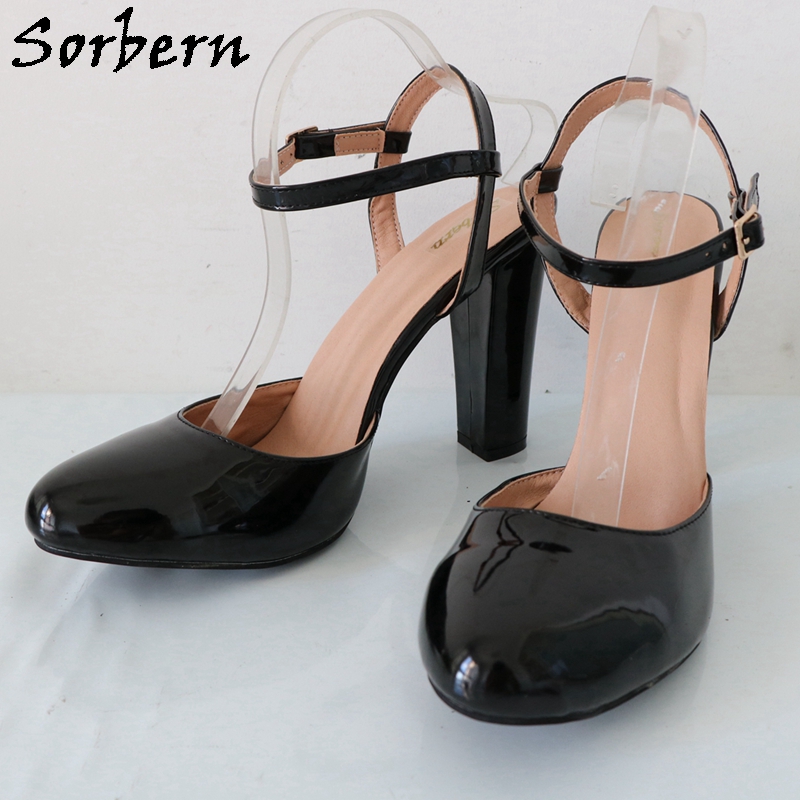 Sorbern Black Shiny Block High - Pump Heel Block avaliação e preço