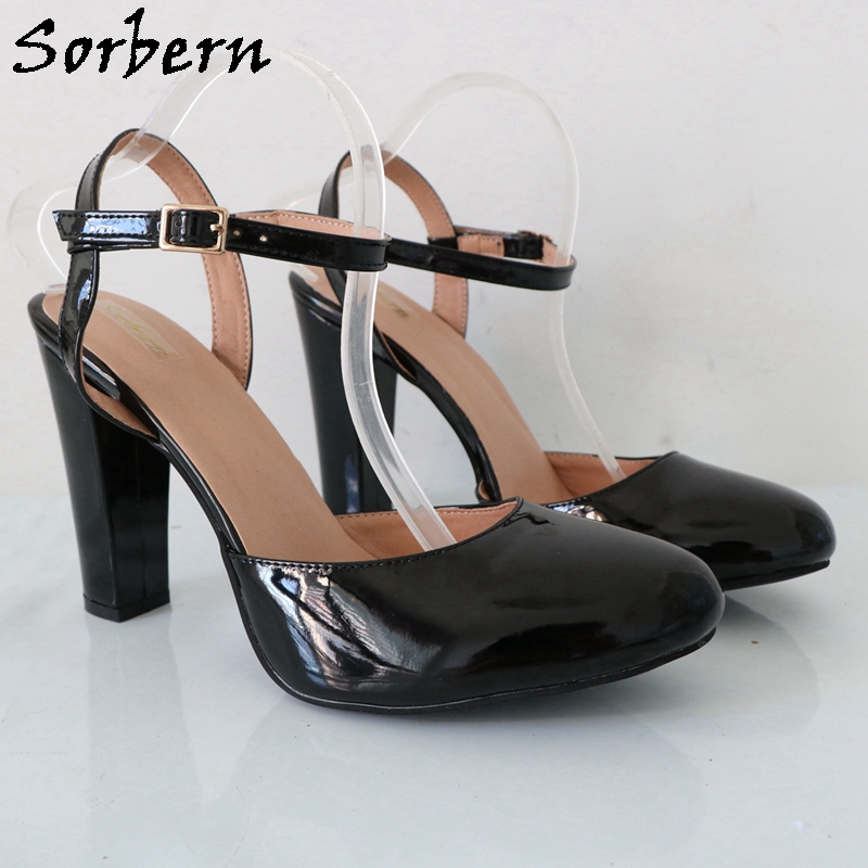 Sorbern Black Shiny Block High - Pump Heel Block avaliação e preço