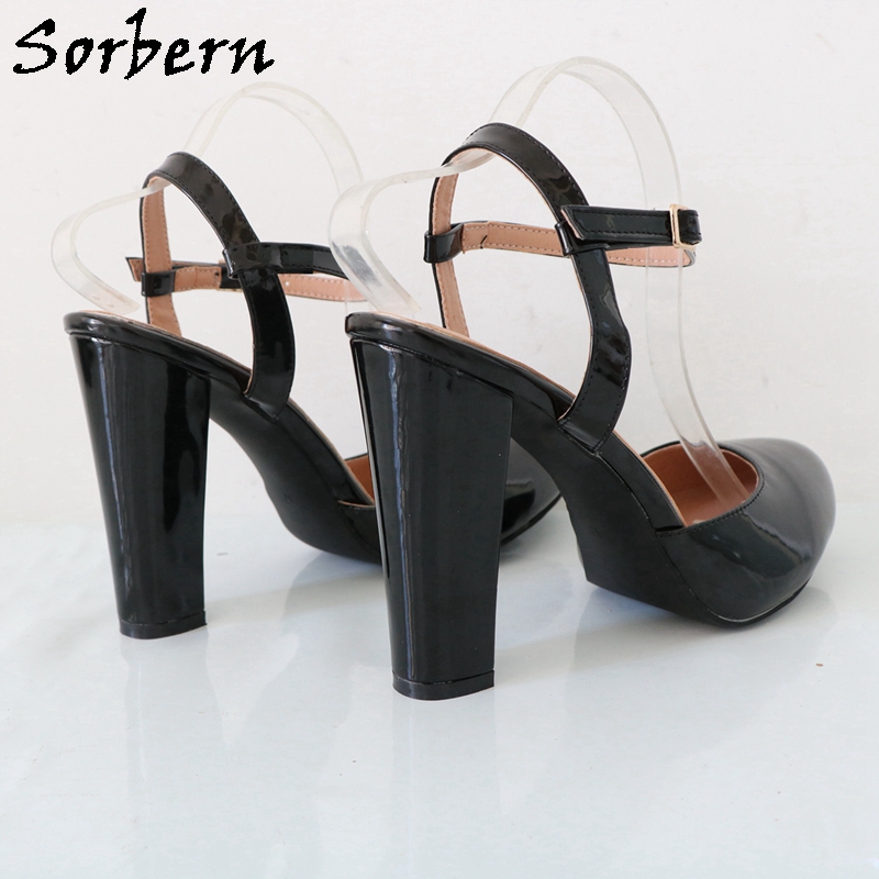 Sorbern Black Shiny Block High - Pump Heel Block avaliação e preço