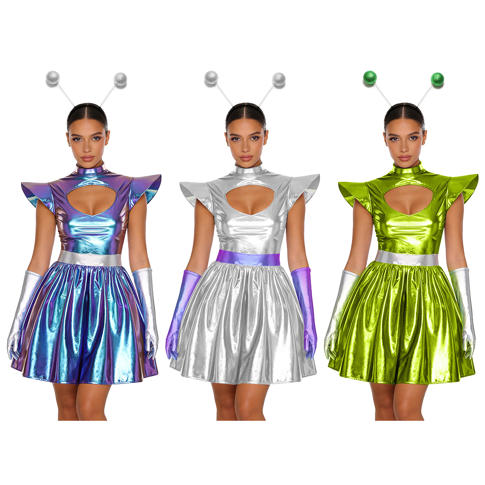 Women Shiny Alien Outerspace C - Shift Dress Sleeveless avaliação e preço