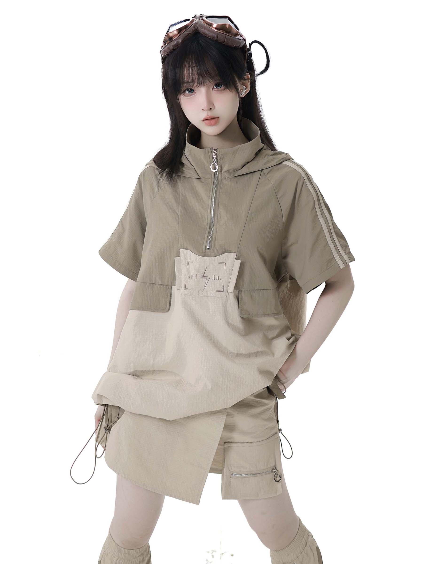 Lightweight Breathable Khaki E - Shift Dress Sleeveless avaliação e preço