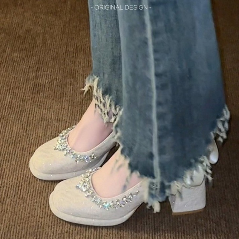 French Mary Jane Block Heel Pu - Pump Heel Block avaliação e preço