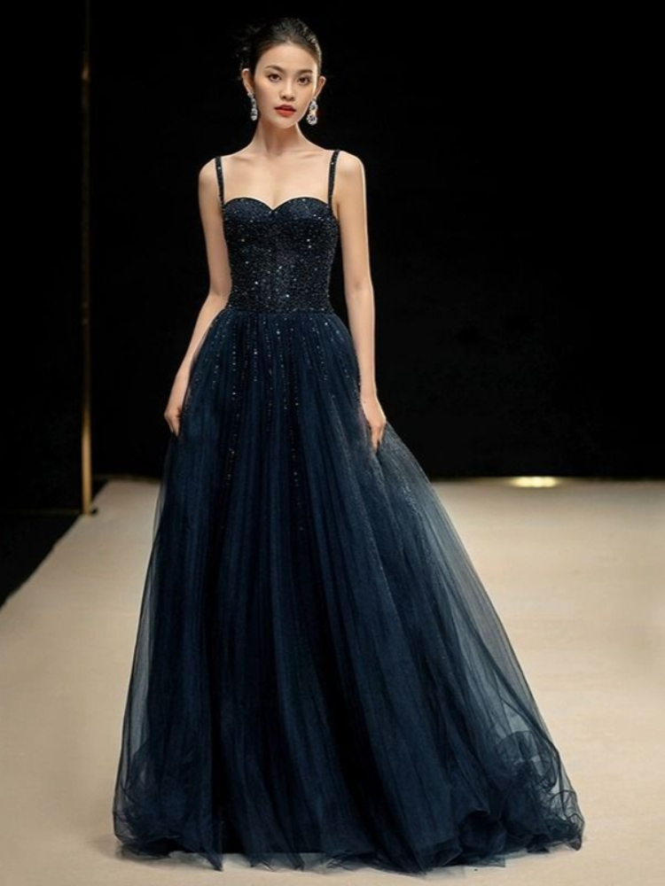 Elegant Princess Navy Blue Seq - Women Formal Wear For Graduation avaliação e preço