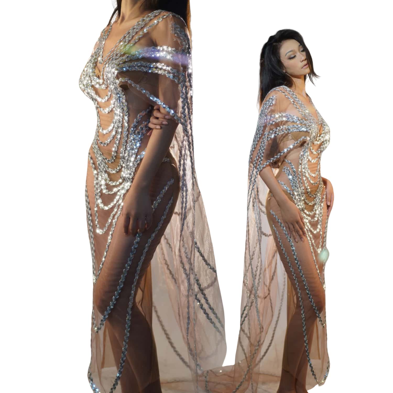 Silver Sequins Dress Birthday  - Shift Dress Sleeveless avaliação e preço