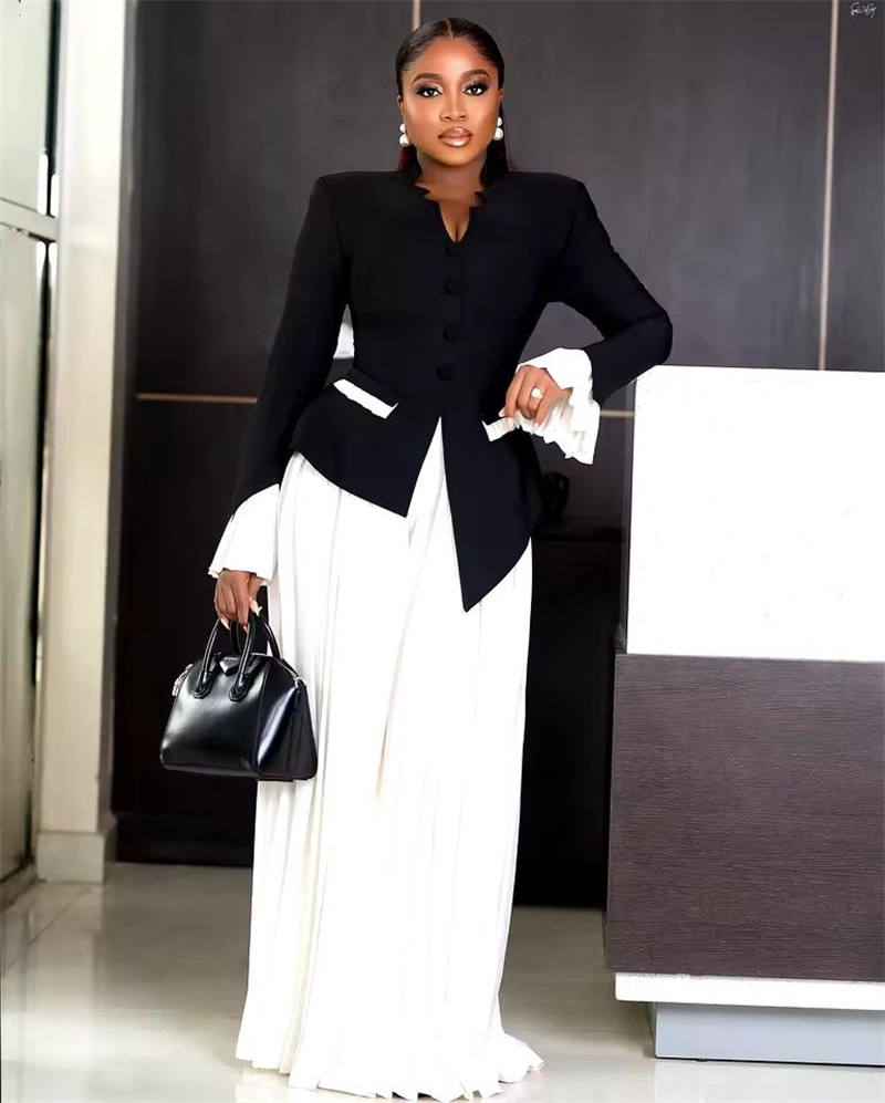 White Black Women Suits Set 2  - Women Formal Wear Black And White avaliação e preço