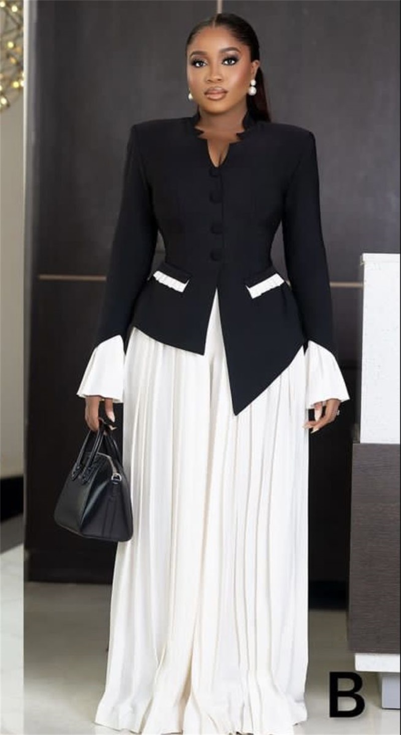 White Black Women Suits Set 2  - Women Formal Wear Black And White avaliação e preço