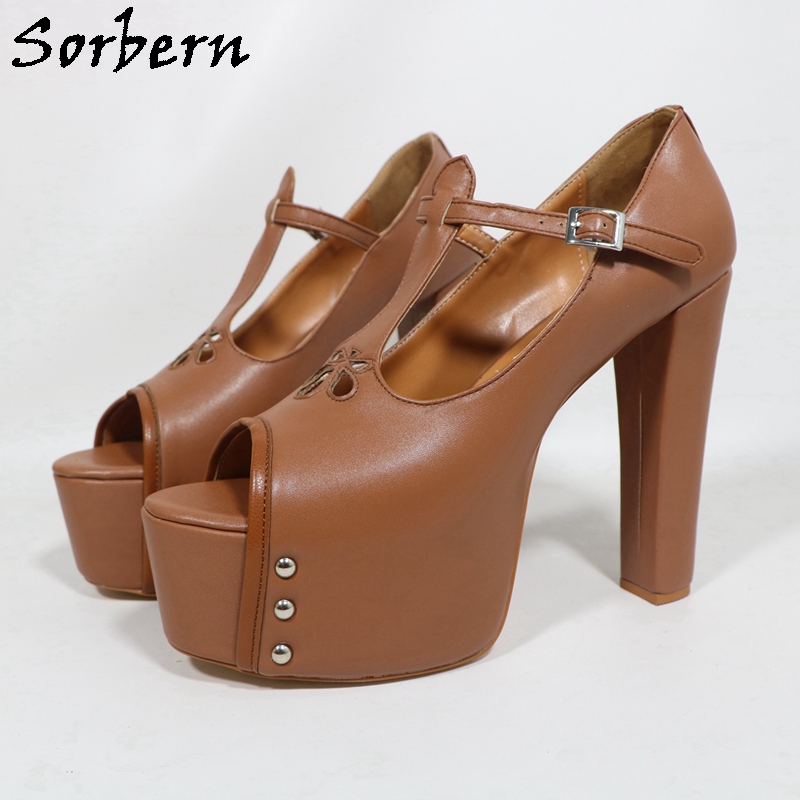 Sorbern Brown Matte Women Pump - Pump Heel Block avaliação e preço