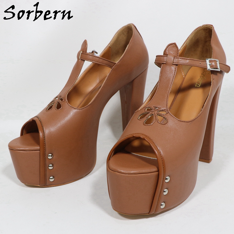 Sorbern Brown Matte Women Pump - Pump Heel Block avaliação e preço