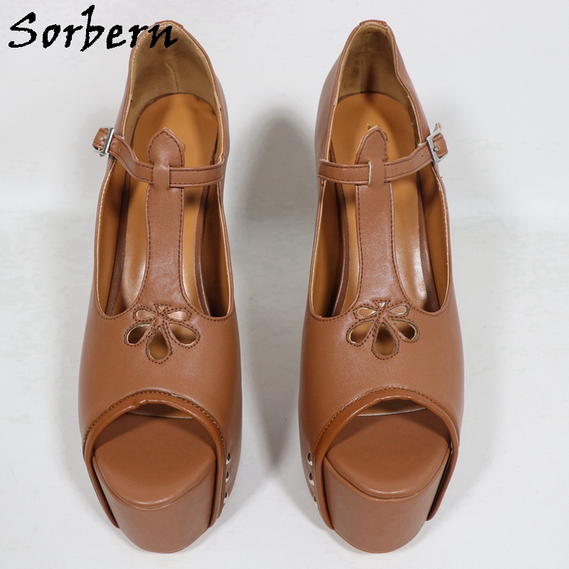 Sorbern Brown Matte Women Pump - Pump Heel Block avaliação e preço