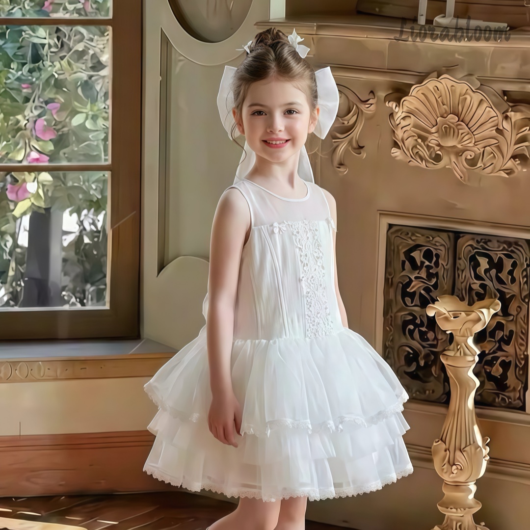 Girls' White Embroidered Forma - Formal Wear Women Us avaliação e preço