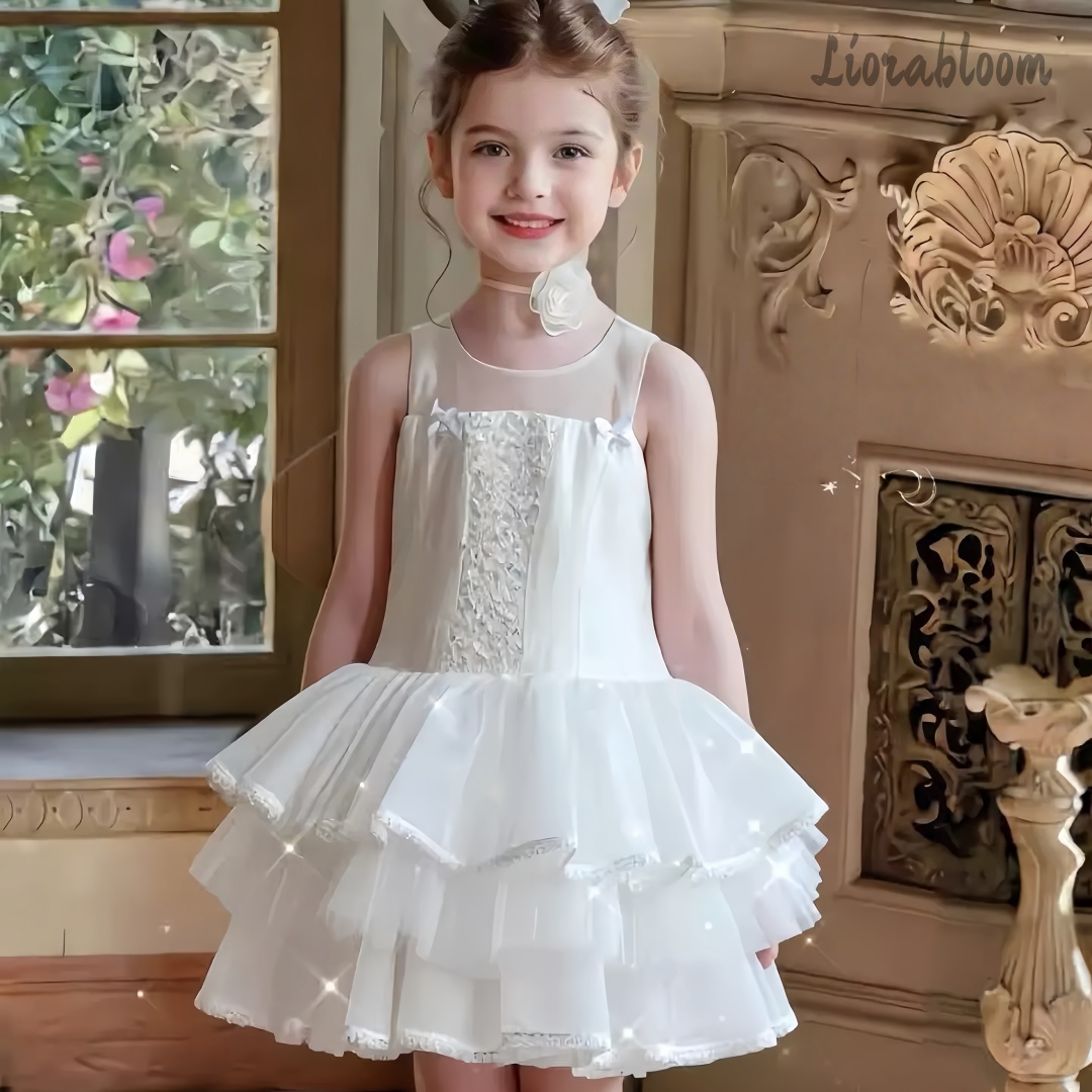 Girls' White Embroidered Forma - Formal Wear Women Us avaliação e preço