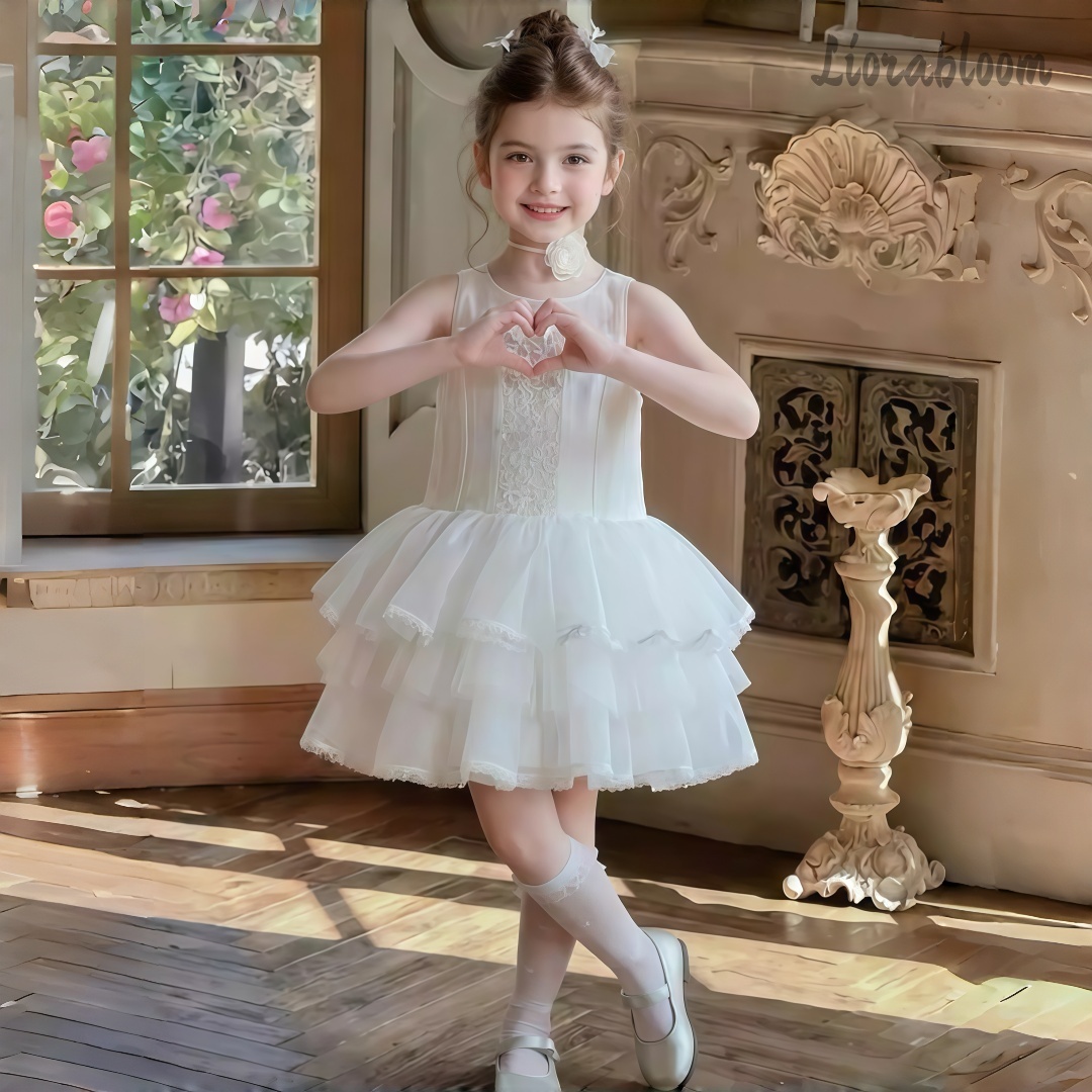 Girls' White Embroidered Forma - Formal Wear Women Us avaliação e preço